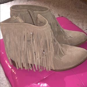 BCBG Fringe Ankle Boots